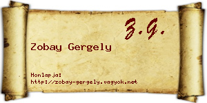 Zobay Gergely névjegykártya